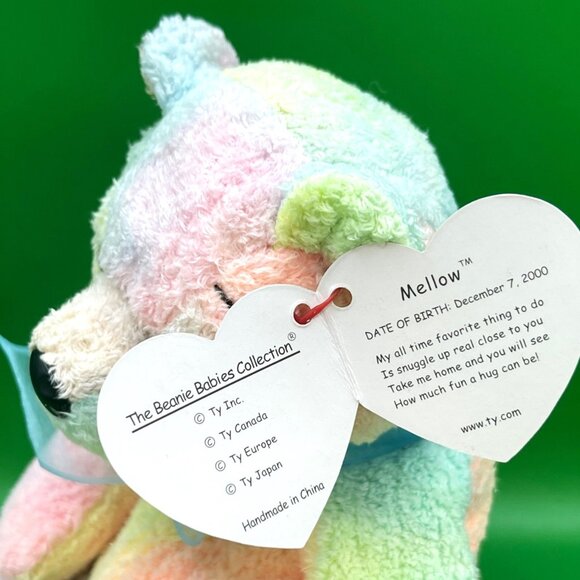 Ty Beanie Baby Bear Lot of 5 Hero Cure Mellow Its A Boy July Birthday Plush Toys - Picture 2 of 16